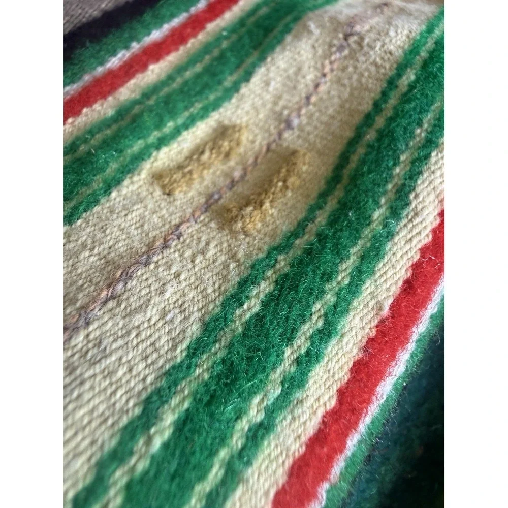 Vintage Mexican Serape Blanket Saltillo Style‎ Southwestern Throw 88x40